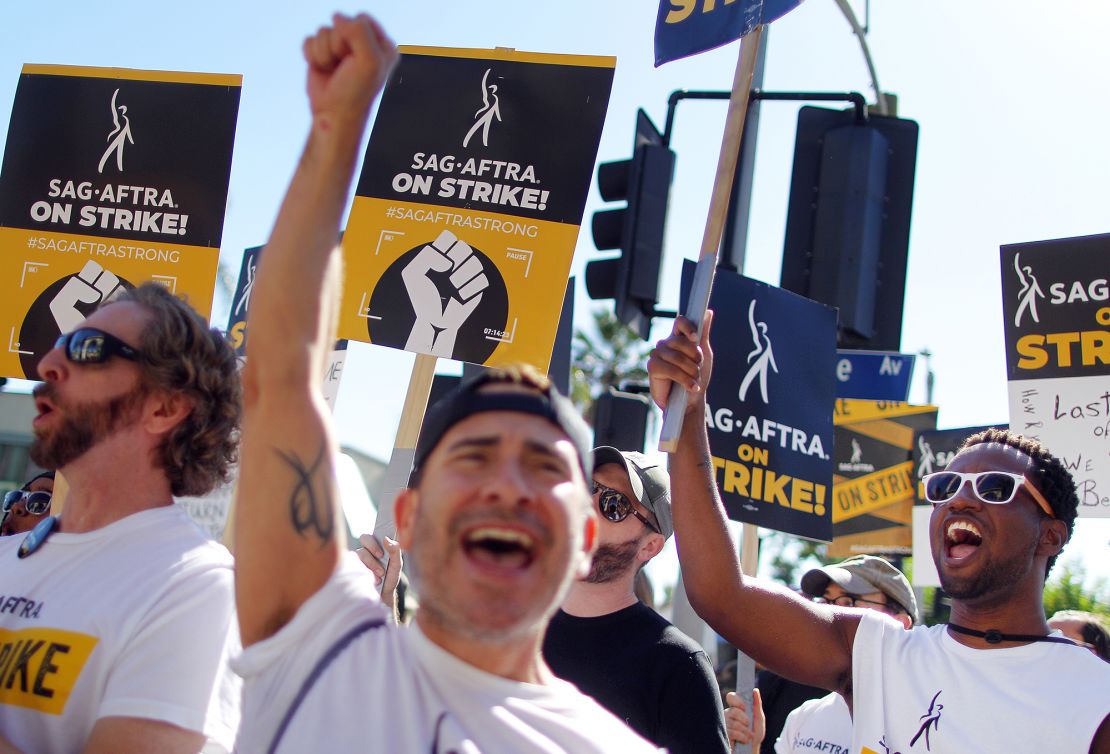 SAG-AFTRA members and supporters on Nov. 8.