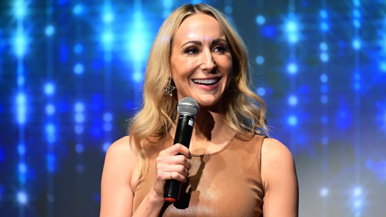 Nikki Glaser performs onstage during The Scleroderma Research Foundation's Cool Comedy Hot Cuisine: A Tribute to Bob Saget at Edison Ballroom on November 08, 2023 in New York City.