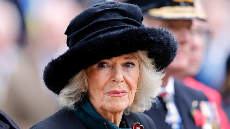 LONDON, UNITED KINGDOM - NOVEMBER 09: (EMBARGOED FOR PUBLICATION IN UK NEWSPAPERS UNTIL 24 HOURS AFTER CREATE DATE AND TIME) Queen Camilla (Patron of the Poppy Factory) visits the 95th Field of Remembrance at Westminster Abbey on November 9, 2023 in London, England. The Field of Remembrance has been held in the grounds of Westminster Abbey since November 1928, to commemorate those who have lost their lives serving in the Armed Forces. (Photo by Max Mumby/Indigo/Getty Images)