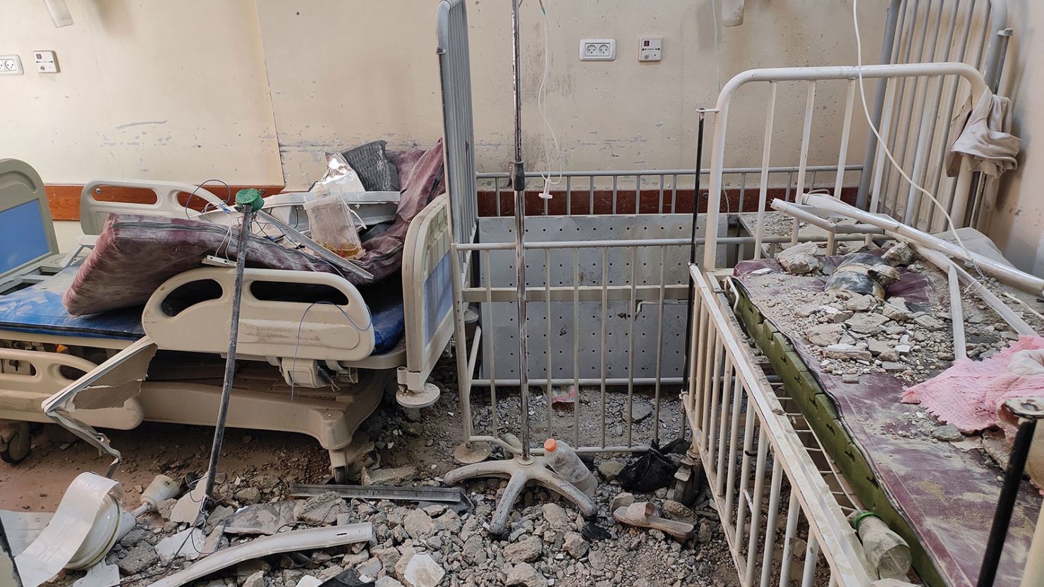 An interior view of the destroyed infant intensive care unit of Kamal Adwan Hospital in Gaza on November 19, 2023.