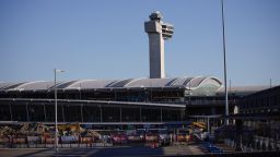Exterior view of JFK Airport in New York on November 19, 2023.