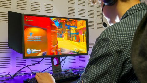 A student of 's first e-sport section plays Overwatch as he takes part in a practical course at Pierre de Coubertin private technological and vocational high school in Nancy, eastern , on October 17, 2023. (Photo by Jean-Christophe Verhaegen / AFP) (Photo by JEAN-CHRISTOPHE VERHAEGEN/AFP via Getty Images)
