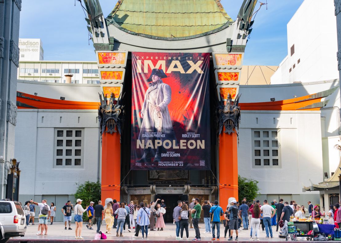 HOLLYWOOD, CA - NOVEMBER 23: General views of the TCL Chinese Theatre promoting the new Ridley Scott film 'Napoleon' in IMAX on November 23, 2023 in Hollywood, California. (Photo by AaronP/Bauer-Griffin/GC Images)