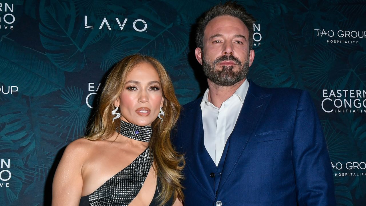Jennifer Lopez and Ben Affleck attend the 2023 Eastern Congo Initiative Poker and Blackjack Tournament at The Venetian Resort Las Vegas on November 17, 2023 in Las Vegas, Nevada.