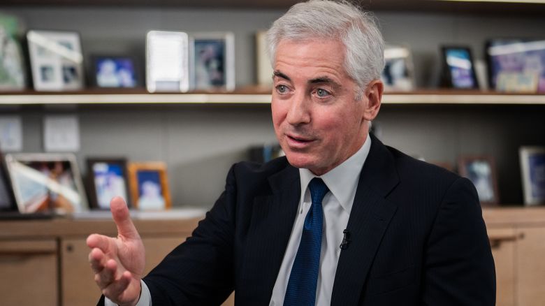 Bill Ackman, chief executive officer of Pershing Square Capital Management LP, speaks during an interview for an episode of "The David Rubenstein Show: Peer-to-Peer Conversations" in New York, US, on Tuesday, Nov. 28, 2023. Ackman in October said he covered his short bet on US Treasuries, noting "there is too much risk in the world to remain short bonds at current long-term rates."