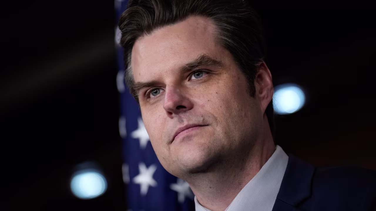 Then-Rep. Matt Gaetz attends a news conference in Washington, DC, in 2023.