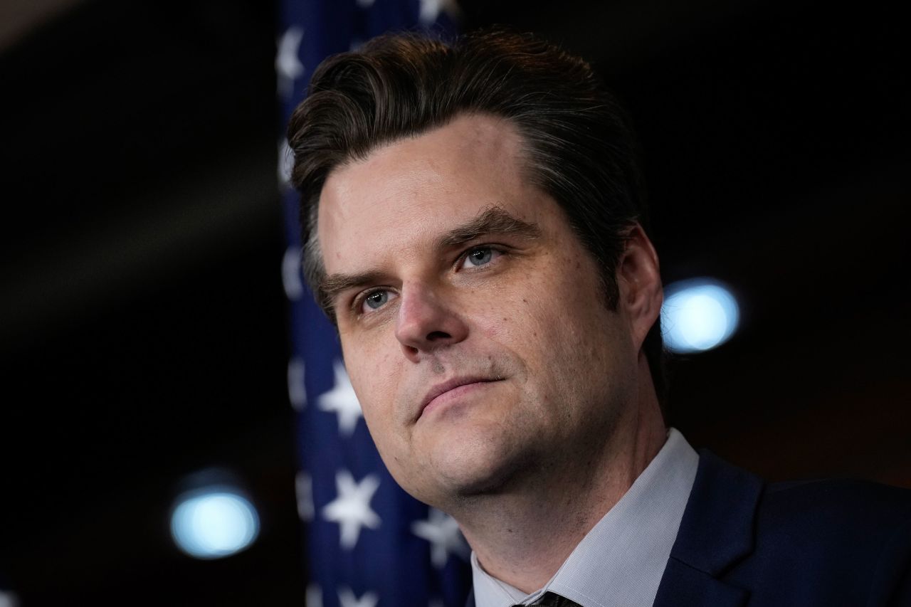 Then-Rep. Matt Gaetz during a news conference on Capitol Hill on November 30, 2023.