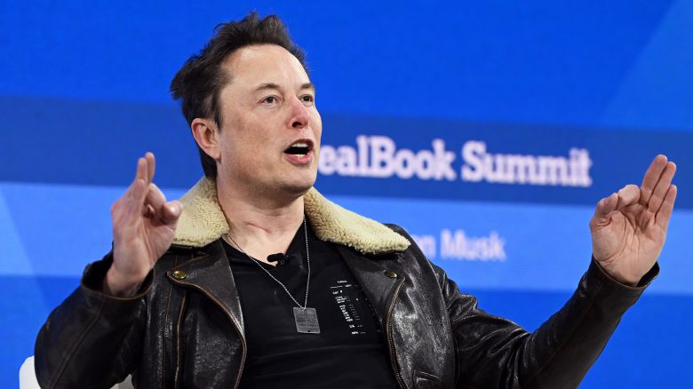 Elon Musk speaks onstage during The New York Times Dealbook Summit 2023 at Jazz at Lincoln Center on November 29, 2023 in New York City.