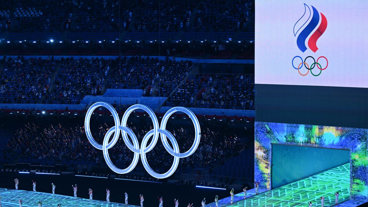 FILED - 04 February 2022, China, Peking: Olympia: Opening ceremony in the Olympic stadium "Bird's Nest". The athletes from the Russian Olympic Committee enter the stadium. Russian and Belarusian athletes are allowed to take part in the Olympic Games in Paris as neutral athletes. The International Olympic Committee granted individual athletes from both countries permission to compete in the 2024 Summer Games on Friday, subject to certain conditions, provided they meet the qualification requirements. Photo: Robert Michael/dpa-Zentralbild/dpa (Photo by Robert Michael/picture alliance via Getty Images)