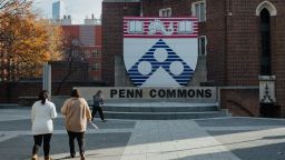 Students on the University of Pennsylvania campus in Philadelphia, Pennsylvania, US, on Friday, Dec. 8, 2023. Penn was sued by a pair of students who claim the campus was a hotbed of antisemitism even before Hamas attacked Israel on Oct. 7. Photographer: Michelle Gustafson/Bloomberg via Getty Images