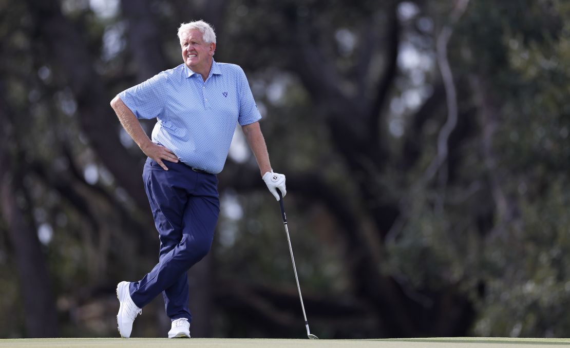 Colin Montgomerie looks on while playing for Team Europe in the World Champions Cup at The Concession Golf Club on December 8, 2023.