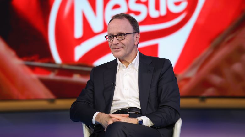 Mark Schneider, chief executive officer of Nestle SA, during a Bloomberg Television interview in London, UK, on Wednesday, Dec. 13, 2023.