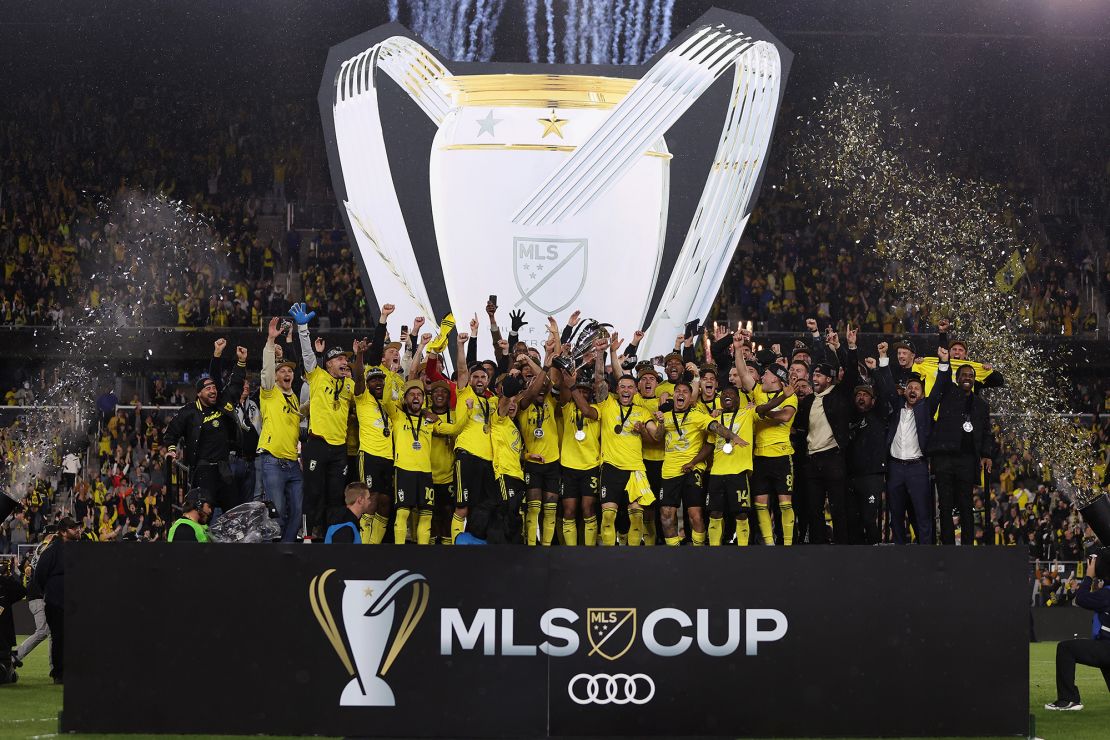The Columbus Crew after winning the 2023 MLS Cup in December.