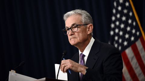 US Federal Reserve Chairman Jerome Powell holds a press conference at the end of Monetary Policy Committee meeting in Washington, DC, on December 13, 2023.