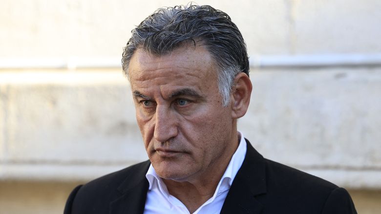 Former coach of OGC Nice Christophe Galtier is seen outside Nice's courthouse, south-eastern France, on December 15, 2023, during a break of his trial over harassment and discrimination on the grounds of race or religion. Accused of harassment and discrimination, mainly against his Muslim players, when he coached OGC Nice, Christophe Galtier briefly interrupted his exile in Qatar to appear before judges in Nice on December 15, 2023, with the firm intention of defending himself.