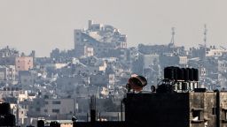 A view of destruction in Khan Yunis in the southern Gaza strip on December 17, 2023, resulting from weeks of Israeli bombardment of the Palestinian territory.