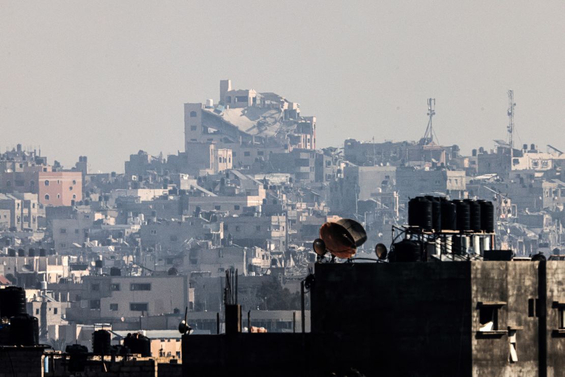 A view of destruction in Khan Younis, in southern Gaza, on December 17, 2023, after weeks of Israeli bombardment.