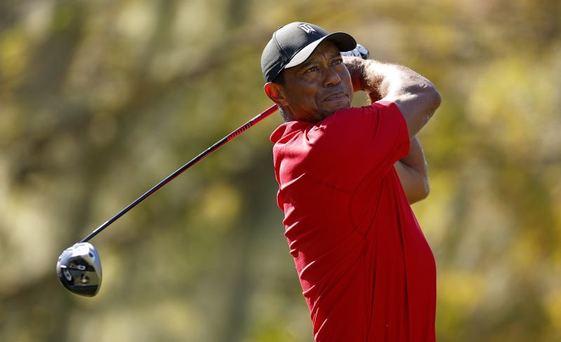 ORLANDO, FLORIDA - DECEMBER 17:  Tiger Woods of the United States during the final round of the PNC Championship at The Ritz-Carlton Golf Club on December 17, 2023 in Orlando, Florida. (Photo by Mike Ehrmann/Getty Images)
