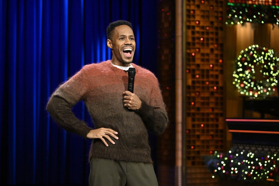 THE TONIGHT SHOW STARRING JIMMY FALLON -- Episode 1897 -- Pictured: Comedian Jay Jurden performs on Friday, December 22, 2023 -- (Photo by: Todd Owyoung/NBC via Getty Images)