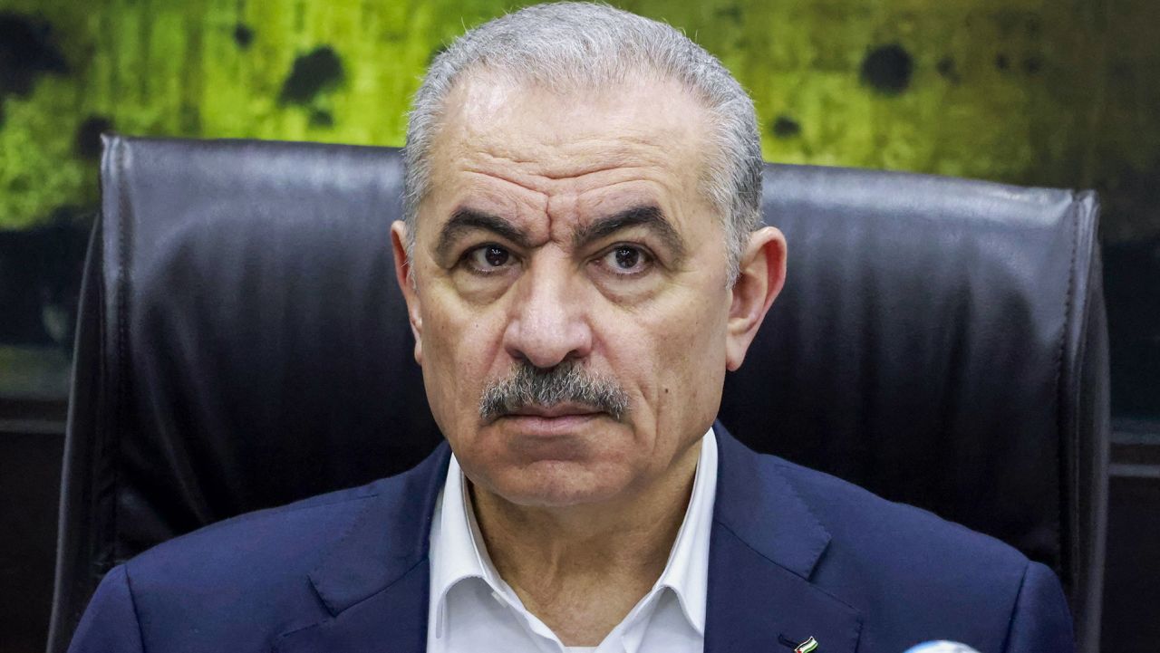 Palestinian prime minister Mohammad Shtayyeh attends a cabinet meeting in the West Bank city of Ramallah on December 27, 2023, amid the ongoing battles between Israel and the Palestinian group Hamas. (Photo by Jaafar ASHTIYEH / AFP) (Photo by JAAFAR ASHTIYEH/AFP via Getty Images)