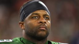 Randall Cobb #18 of the New York Jets looks on on from the sideline prior to an NFL football game against the Cleveland Browns at Cleveland Browns Stadium on December 28, 2023 in Cleveland, Ohio.