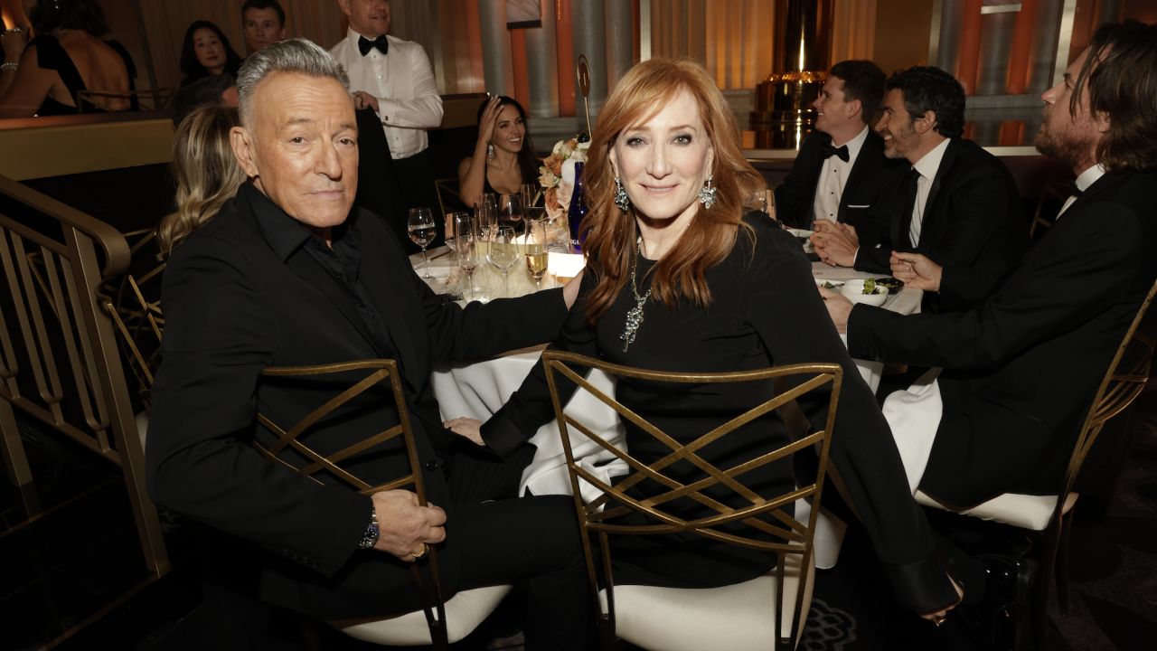 BEVERLY HILLS - JANUARY 7: Bruce Springsteen and Patti Scialfa at the 81st Annual Golden Globe Awards, airing live from the Beverly Hilton in Beverly Hills, California on Sunday, January 7, 2024, at 8 PM ET/5 PM PT, on CBS and streaming on Paramount+. Photo: Francis Specker/CBS via Getty Images)