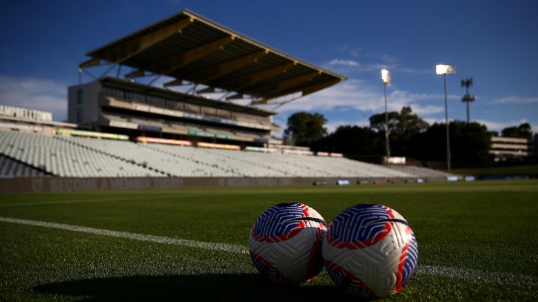 Official soccer balls are seen before an A-League Men match in Sydney, Australia on January 05, 2024, in Sydney, Australia.
