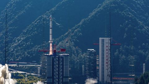 A Long March-2C rocket, carrying the Einstein Probe satellite, lifts off from the Xichang Satellite Launch Center in Xichang, in southwestern China's Sichuan province on January 9, 2024. (Photo by AFP) / China OUT (Photo by STR/AFP via Getty Images)