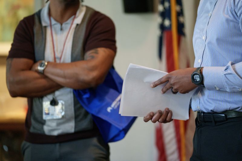 Job seekers attend a Veteran Employment and Resource Fair in Long Beach, California, US, on Tuesday, Jan. 9, 2024.
