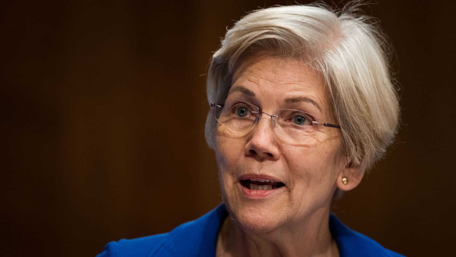 Sen. Elizabeth Warren (D-MA) speaks during a Senate Banking, Housing, and Urban Affairs committee hearing on January 11, 2024 in Washington, DC.