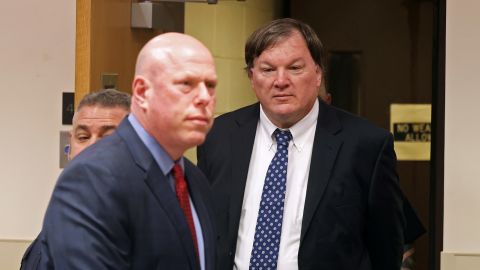 Alleged Gilgo serial killer Rex Heuermann appears with his attorney Michael Brown at Suffolk County Court in Riverhead, New York on January 16, 2024.