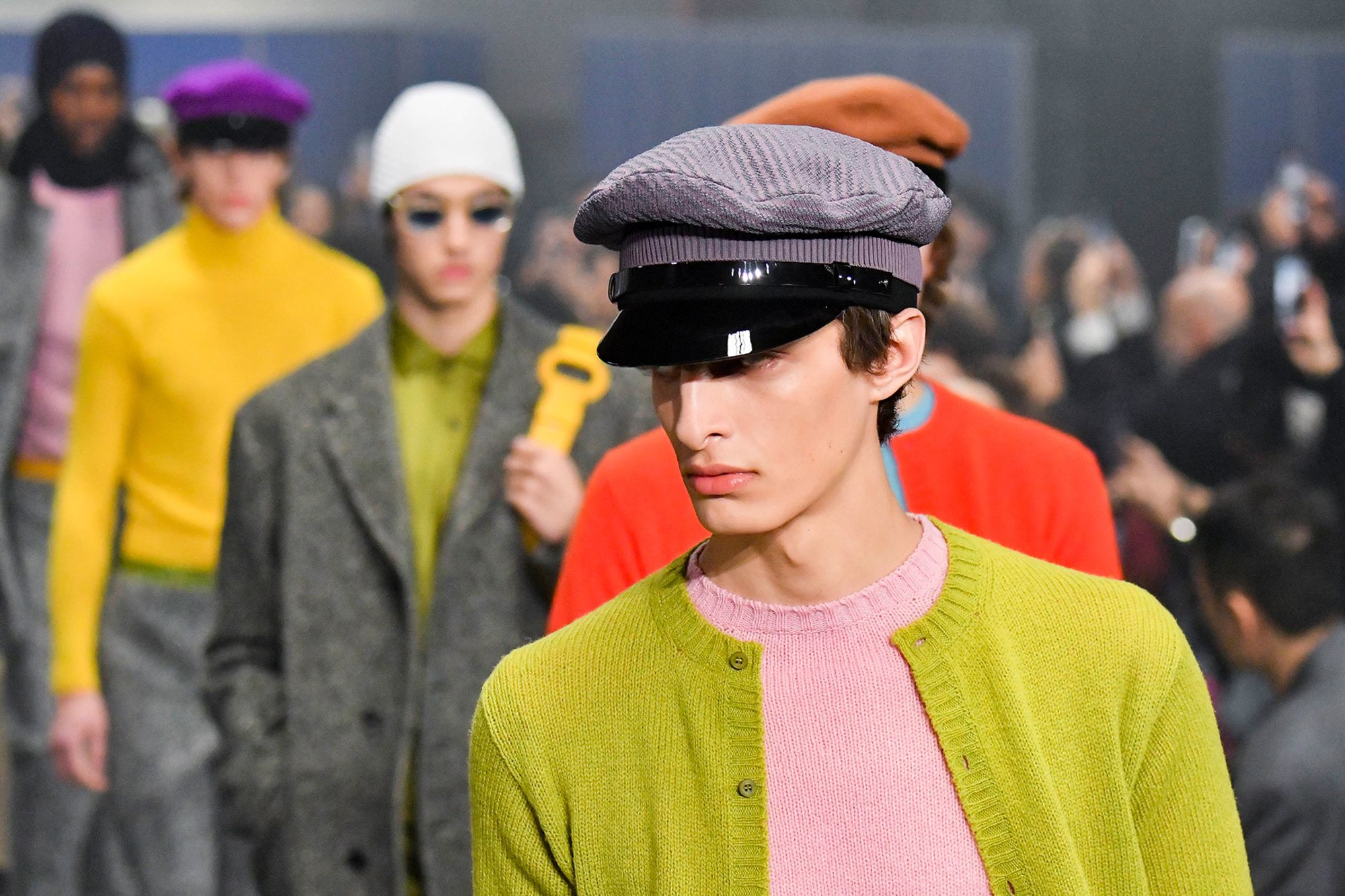 The menswear shows at Milan fashion week — like Prada, above — signaled "a return to everyday pragmatism" for the Fall 2024 season.