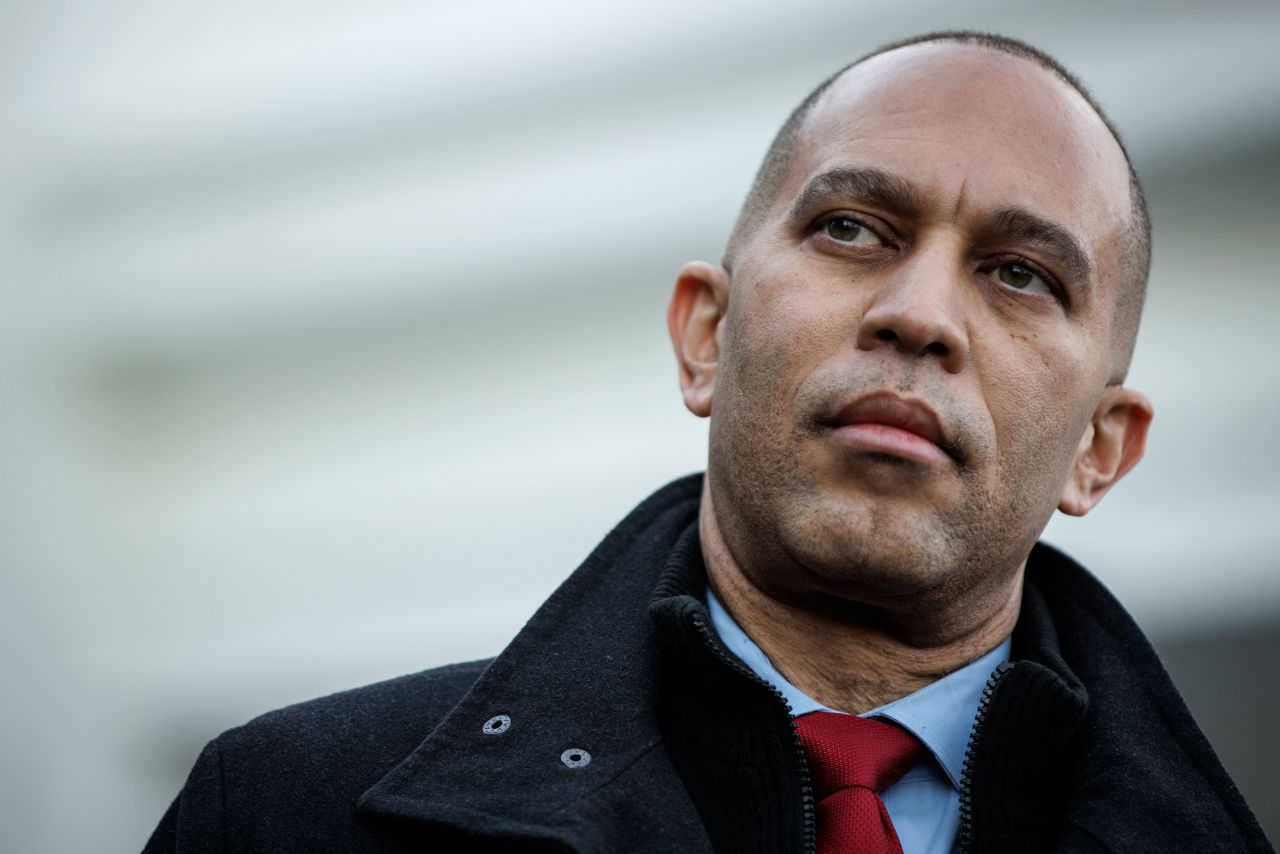 House Minority Leader Hakeem Jeffries is pictured at the White House in Washington, DC, on January 17.