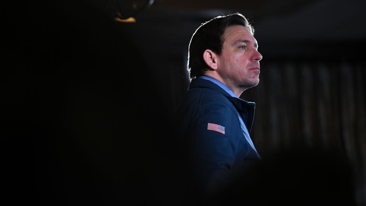 DERRY, NH - JANUARY 17: Florida Governor Ron DeSantis makes a campaign stop at LaBelle Winery on Wednesday January 17, 2024 in Derry, NH. (Photo by Matt McClain/The Washington Post via Getty Images)