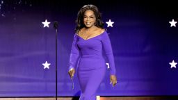Oprah Winfrey tears up recounting her weight loss journey in