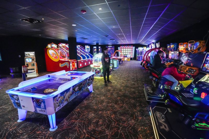 It's a relatively quiet time at the movies before summer movie season kicks off. This almost-empty arcade is from inside a Regal in Houston.
