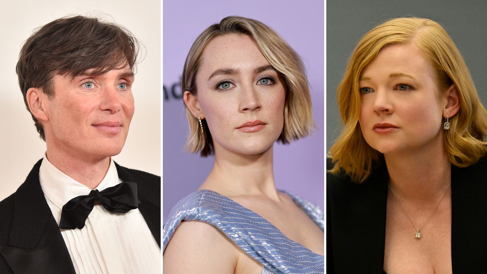 Cillian Murphy (from left), Saoirse Ronan and Sarah Snook as Shiv from "Succession."
