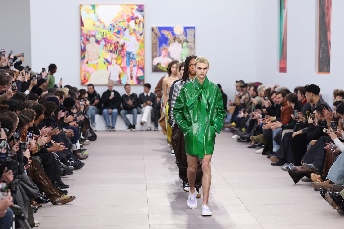 Loewe's Fall-Winter 2024 runway was staged to resemble an art gallery.