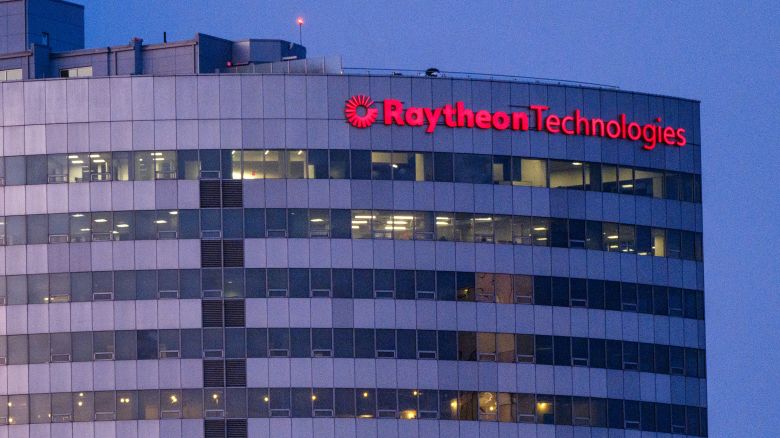 ARLINGTON, VA - JANUARY 20: The Raytheon Technologies, recently renamed RTX Corporation, headquarters building is seen at dusk on January 20, 2024, in Arlington, VA. (Photo by J. David Ake/Getty Images)