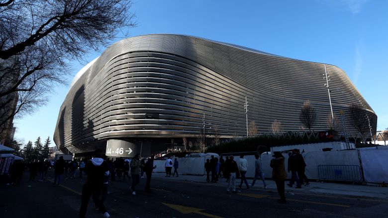 MADRID, SPAIN - JANUARY 21: General view outside the stadium during the LaLiga EA Sports match between Real Madrid CF and UD Almeria at Estadio Santiago Bernabeu on January 21, 2024 in Madrid, Spain. (Photo by Florencia Tan Jun/Getty Images)