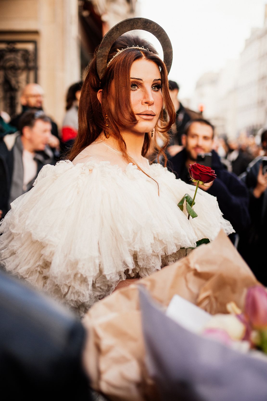 ... and as Lana Del Rey, photographed attending the Jean Paul Gaultier show during Paris Couture week in January 2024.