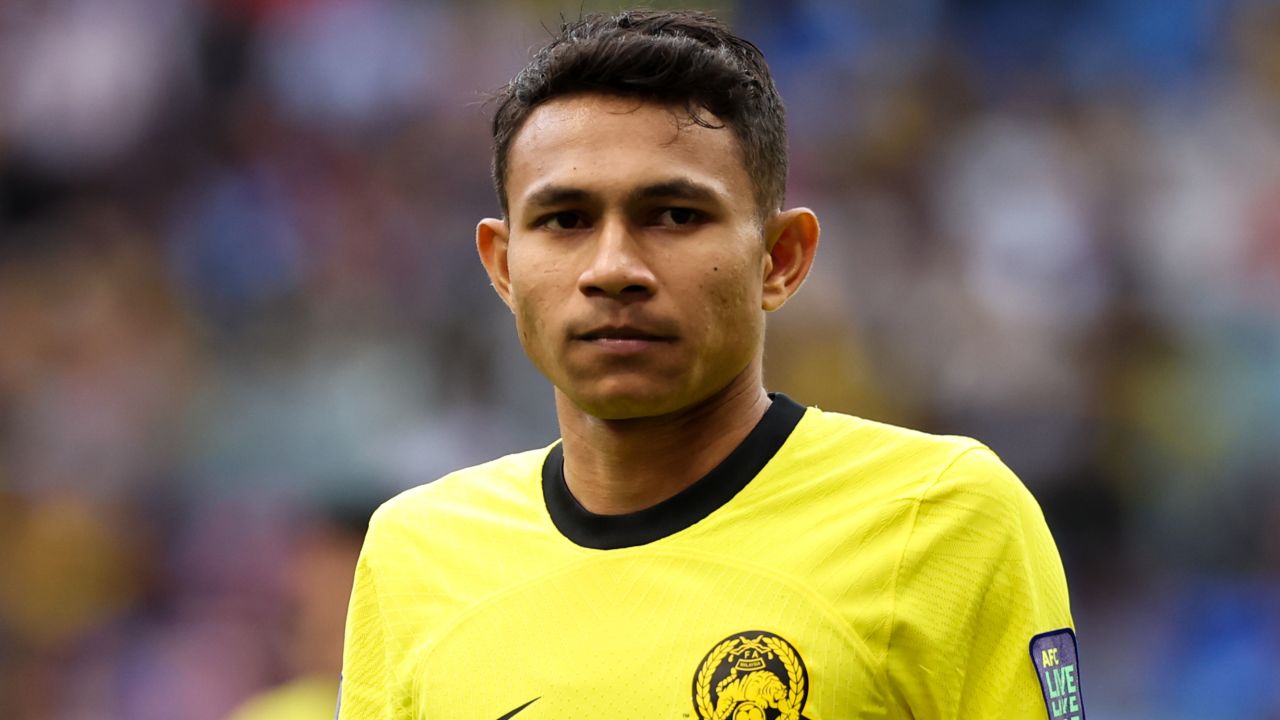 AL WAKRAH, QATAR - JANUARY 25: Faisal Halim #7 of Malaysia looks on during the AFC Asian Cup Group E match between South Korea and Malaysia at Al Janoub Stadium on January 25, 2024 in Al Wakrah, Qatar. (Photo by Zhizhao Wu/Getty Images)