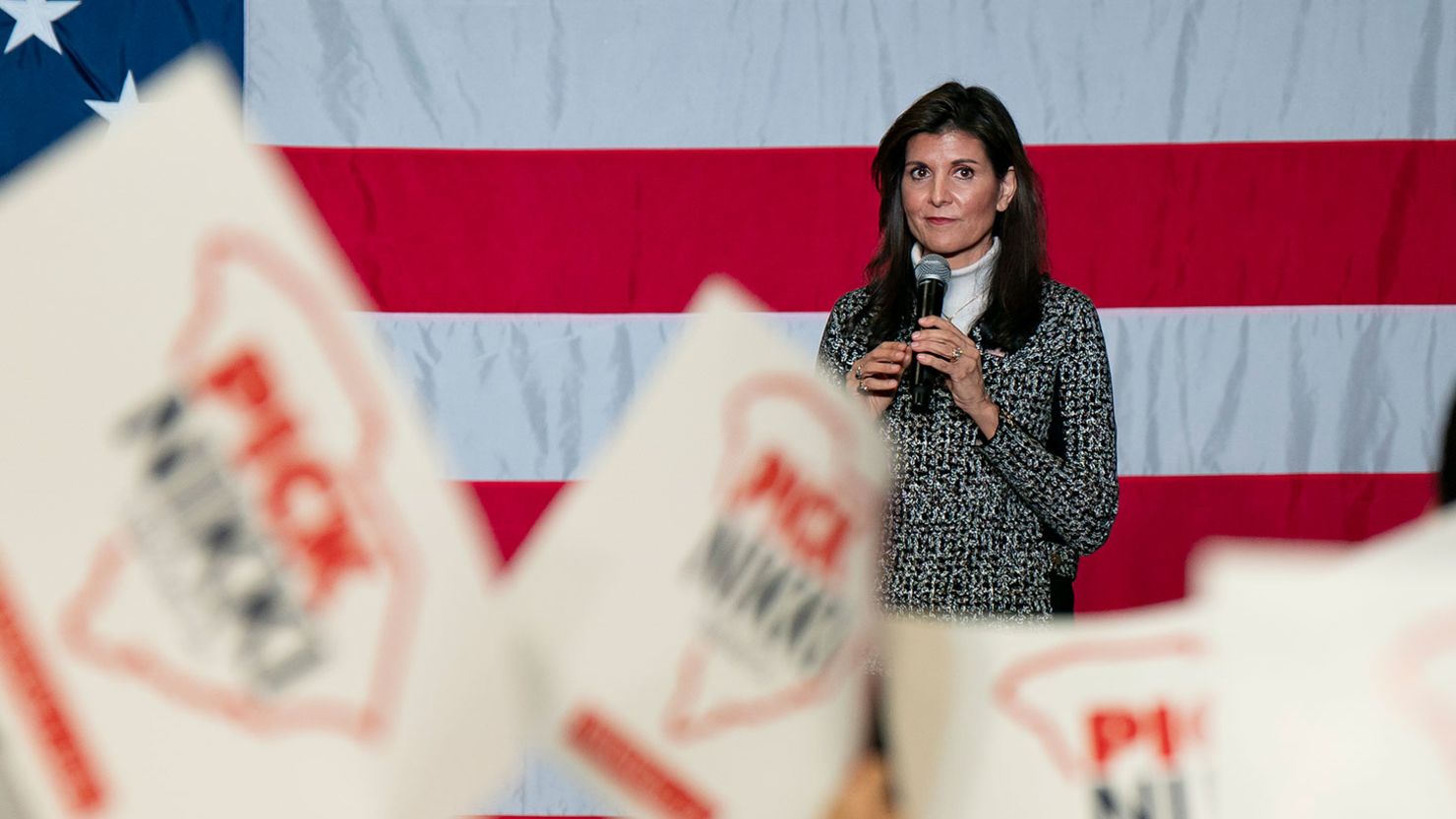 Nikki Haley speaks at a rally on January 28, in Conway, South Carolina.