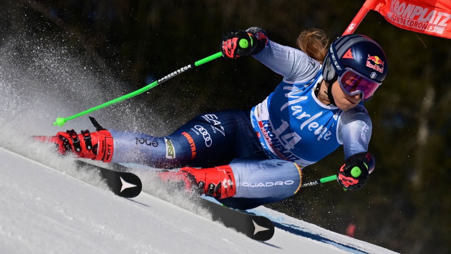 Italy's Sofia Goggia competes during a World Cup event on January 30.