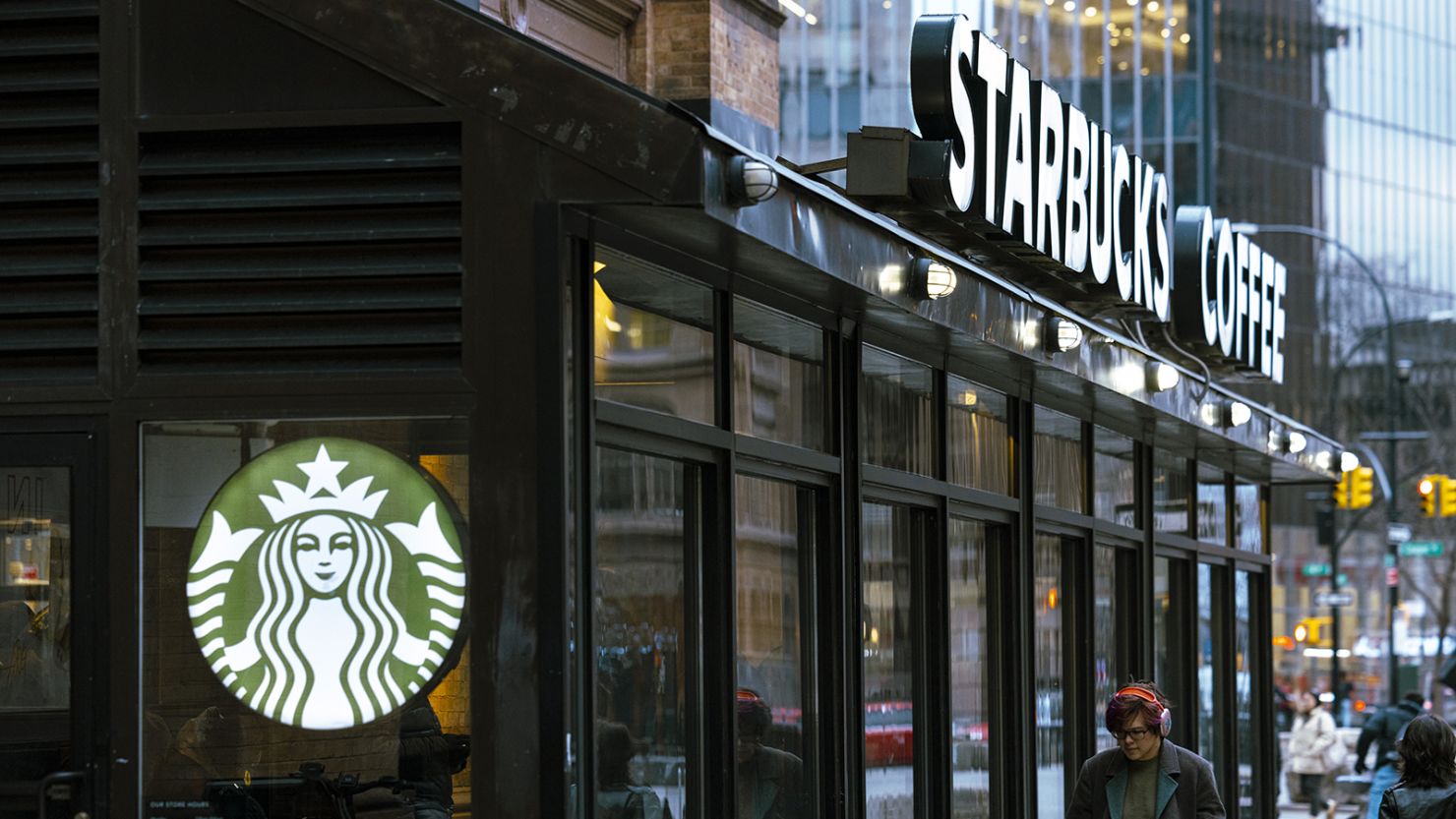 A Starbucks coffee shop in New York, US, on January 29, 2024.
