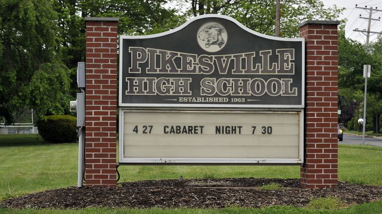Pikesville High School is part of the Baltimore County Public Schools, which is investigating a recording of racist and antisemitic remarks allegedly made by the principal. (Lloyd Fox/Baltimore Sun/Tribune News Service via Getty Images)