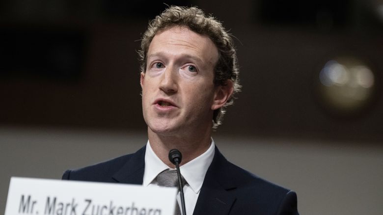 UNITED STATES - JANUARY 31: Mark Zuckerberg, CEO of Meta, testifies during the Senate Judiciary Committee hearing titled "Big Tech and the Online Child Sexual Exploitation Crisis," in Dirksen building on Wednesday, January 31, 2024. (Tom Williams/CQ-Roll Call, Inc via Getty Images)