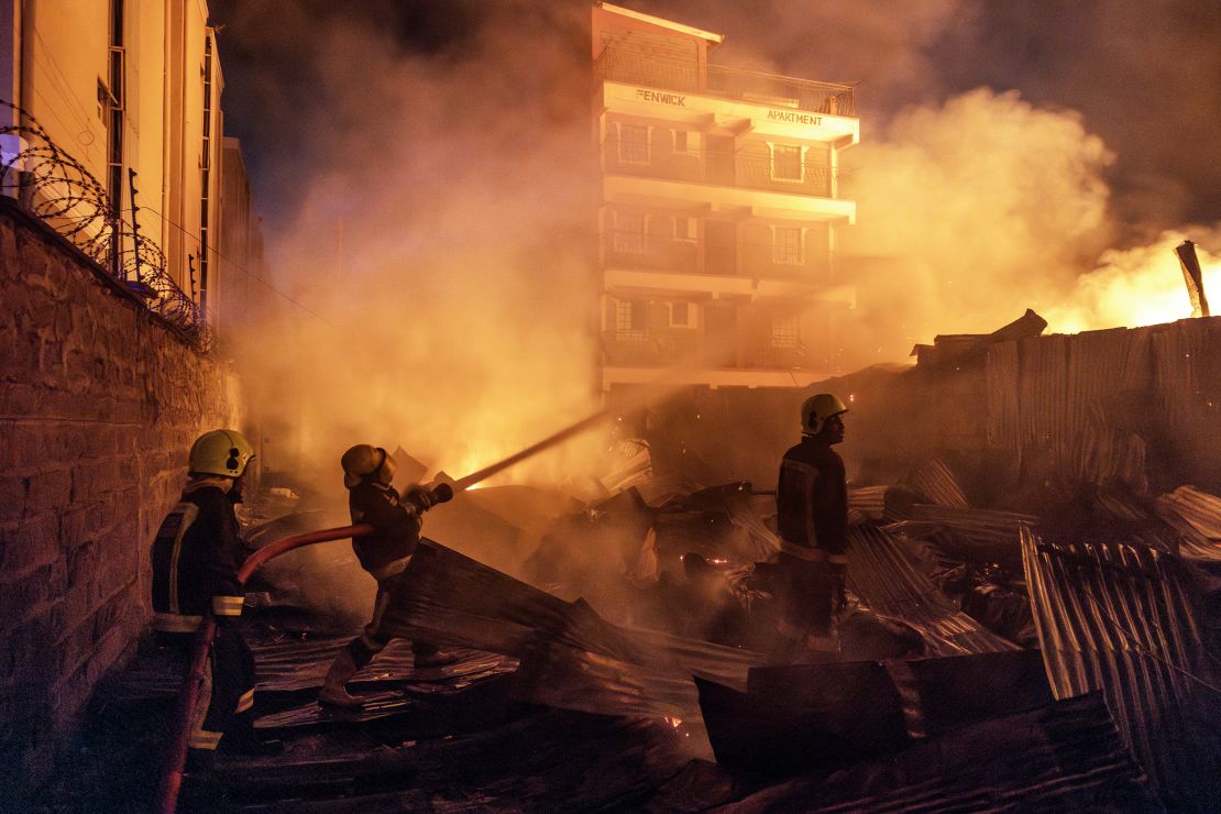 Residential buildings, businesses and cars were damaged in the blast and subsequent inferno, an official said.