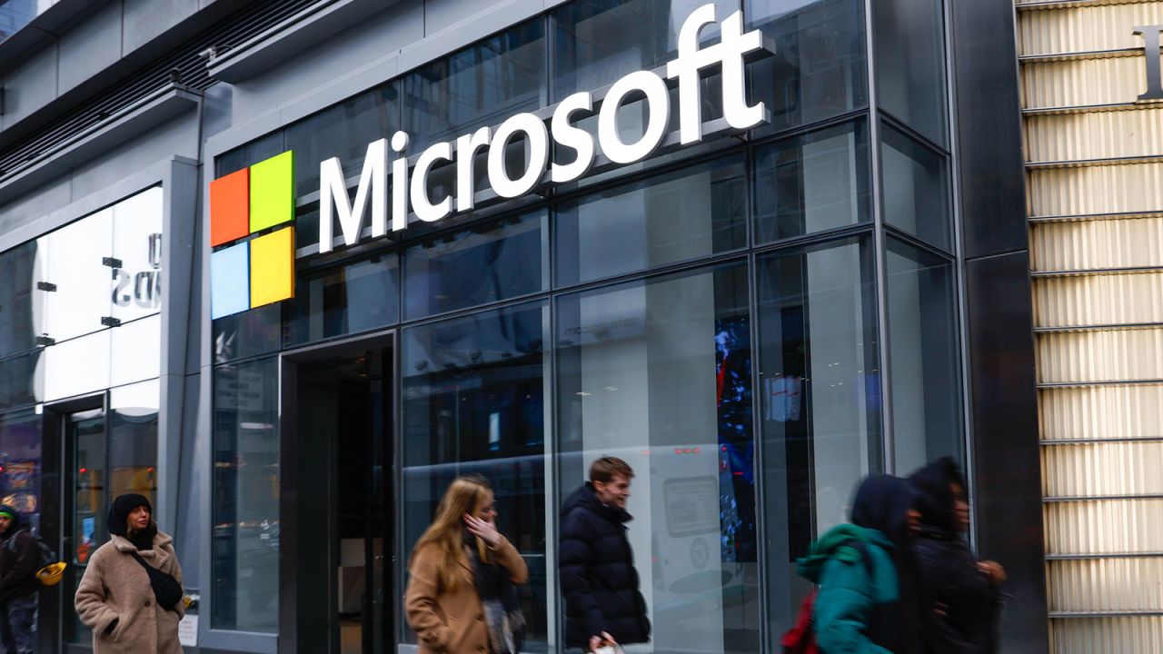 NEW YORK, NY - JANUARY 29: Exterior view of the Microsoft Times Square building on January 29, 2023 in New York City. Microsoft reports their fiscal Q2 24 financial results after the closing bell on Tuesday, January 30 (Photo by Kena Betancur/VIEWpress)