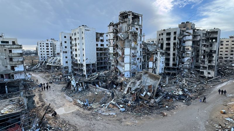 Niewyobrażalne zniszczenia w Khan Younis, mieście w południowej Gazie, które niegdyś było bezpieczną przystanią dla wysiedleńców